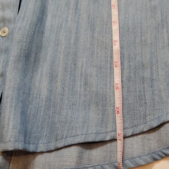 Bianca Nygard Petite Chambray Long Sleeve Top Size PL - Picture 8 of 9